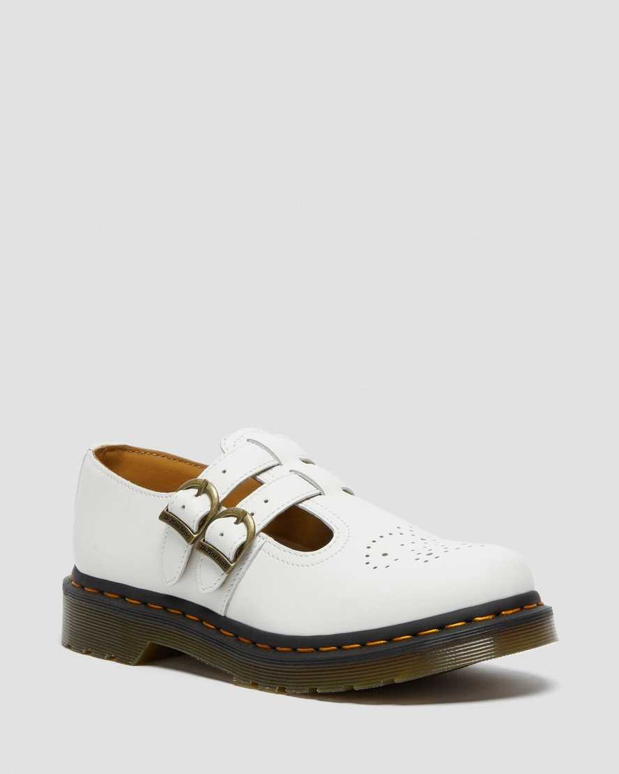 Dr. Martens 8065 Smooth Nahka Naisten Mary Janes - Valkoinen Kengät [819-FDTEJL]